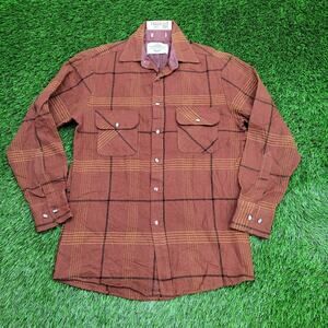 Vintage 90s Western Plaid Button Shirt Small 19x29 Brown
